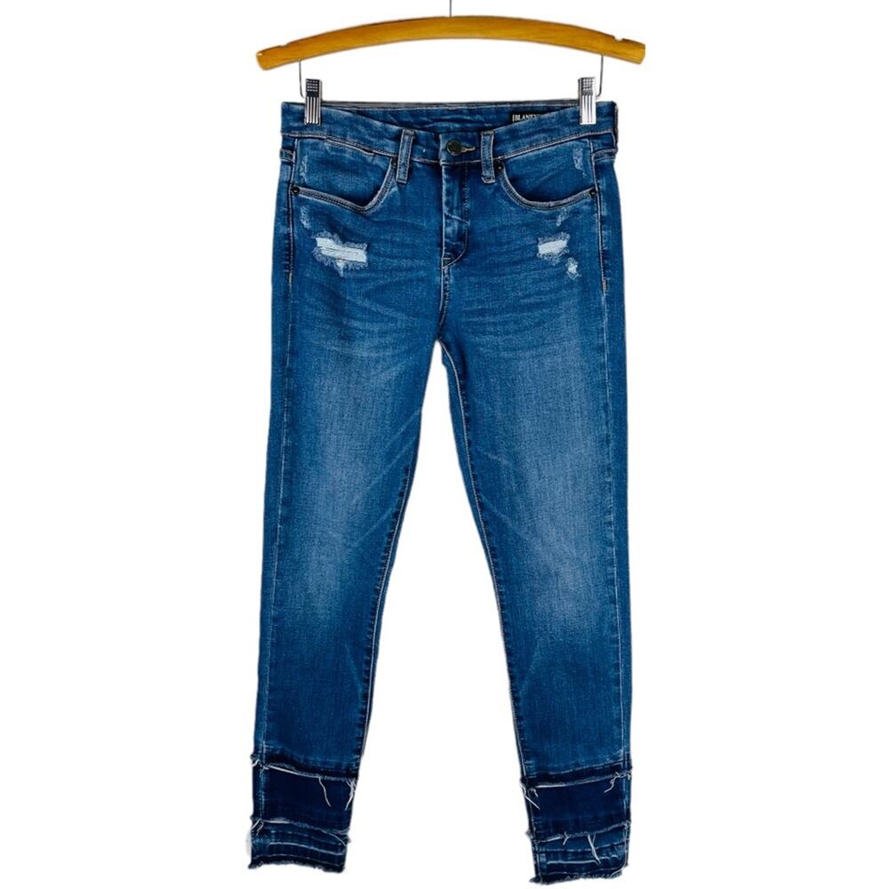 Blank NYC blue Crybaby skinny cropped ankle jeans 28